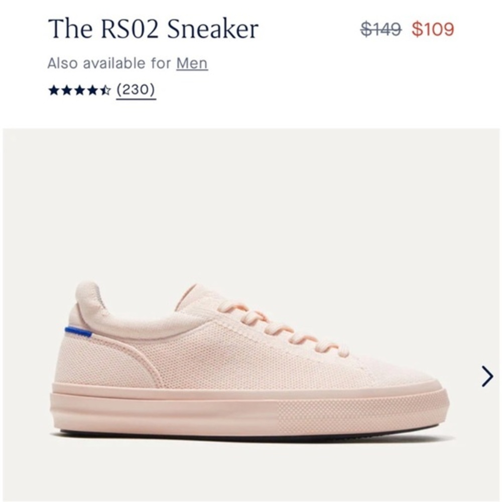 Rothy’s The RS02 Light Pink Sneakers